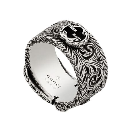 gucci thin interlocking g ring|Gucci garden snake ring.